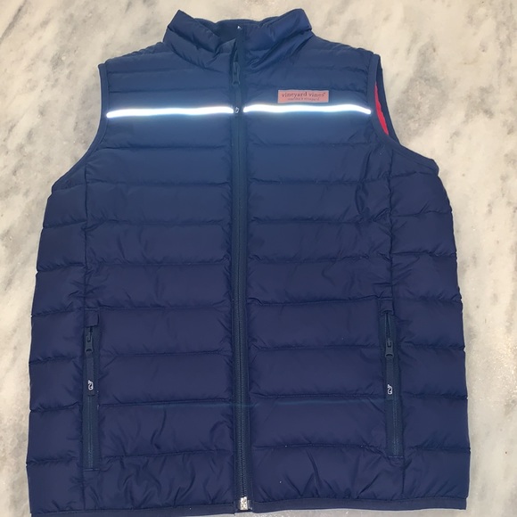 Vineyard Vines Boys Puffer Vest - Navy - Picture 3 of 11